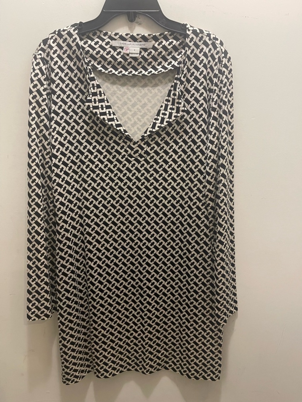 DVF Diane Von Furstenberg Reina Geometric print Silk Tunic Dress